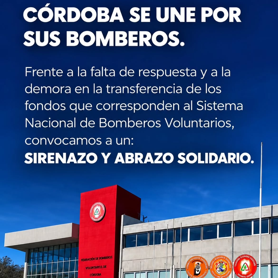 Bomberos de Justiniano Posse harán sonar la sirena por un reclamo